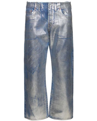 Doublet Cotton Foil Denim Pants - Blue