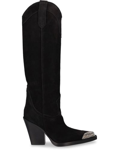 Paris Texas 100Mm El Dorado Suede Tall Boots - Black