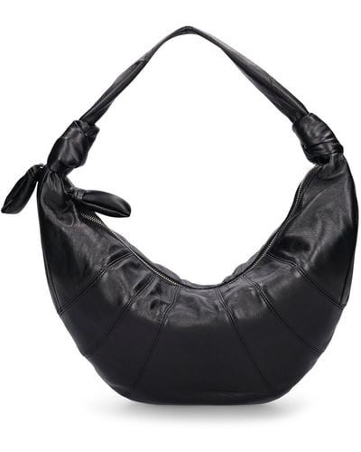 Lemaire Fortune Croissant Leather Shoulder Bag - Black