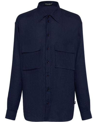 Dolce & Gabbana オーバーサイズリネンシャツ - ブルー