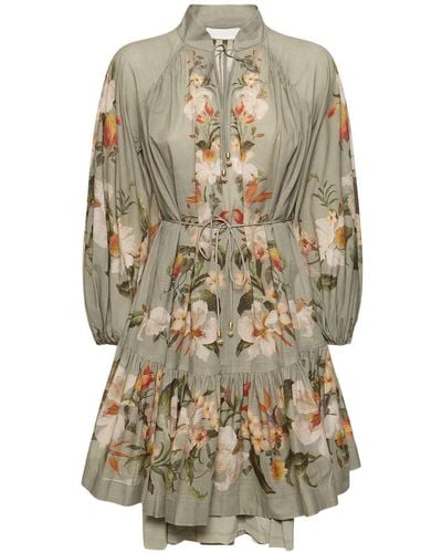 Zimmermann Lexi Billow Cotton Mini Dress - Multicolor