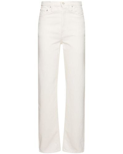 Totême Classic High Rise Straight Denim Jeans - White
