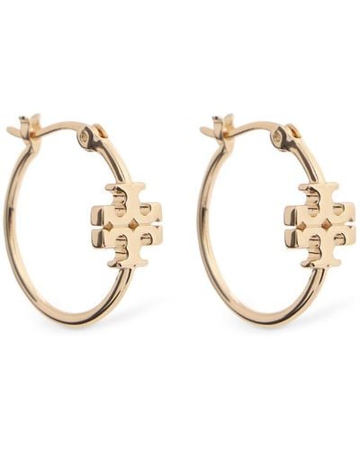 Tory Burch Small Eleanor Hoop Earrings - Natural