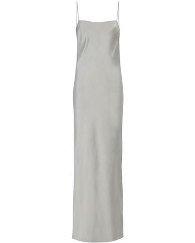 St. Agni Silk Blend Maxi Slip Dress - White
