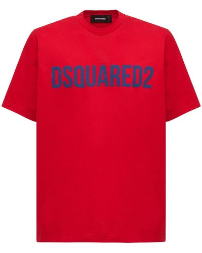 DSquared² T-shirt Aus Baumwolle Mit Logodruck - Rot