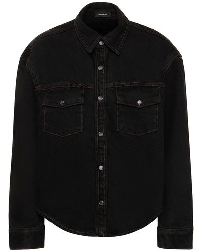 Wardrobe NYC コットンデニムシャツジャケット - ブラック