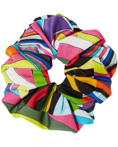 PUCCI abstract-print silk scrunchie - White