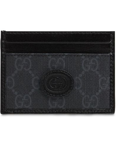 Gucci Gg Supreme Canvas Card Holder - Black