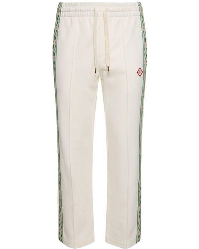 Casablancabrand Pantalon en coton biologique à logo - Blanc