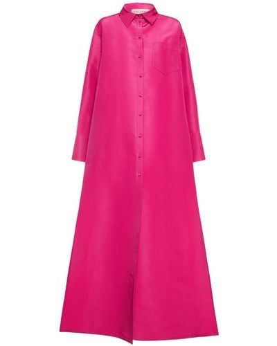 Valentino シルクファイユシャツドレス - ピンク