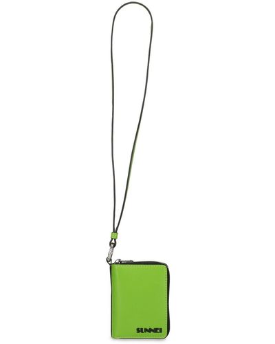 Sunnei Brieftasche Aus Leder Mt Logo - Grün