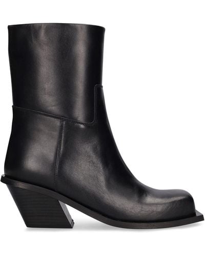 Gia Borghini 60Mm Blondine Leather Ankle Boots - Black