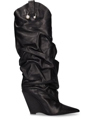 D'Accori 100Mm Arizona Tall Leather Boots - Black