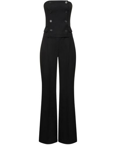 Alexander McQueen Strapless Tuxedo Jumpsuit - Black