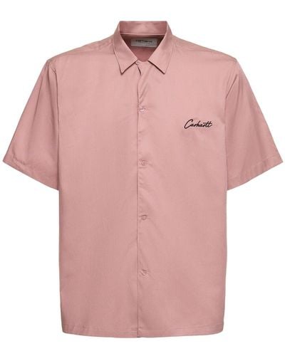 Carhartt Kurzärmeliges Hemd Aus Baumwollmischung "delray" - Pink