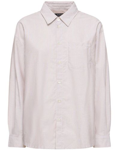 A.P.C. Camisa de popelina de algodón - Rosa