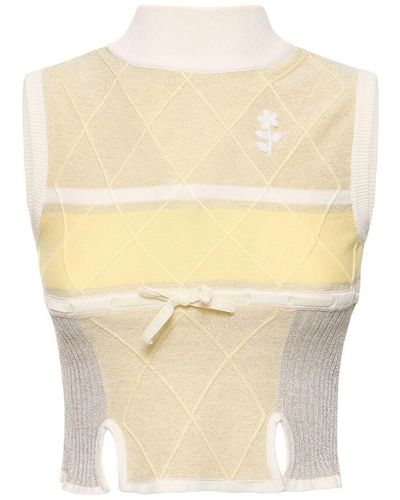 Cormio Francesca Sleeveless Knit Turtleneck Top - White