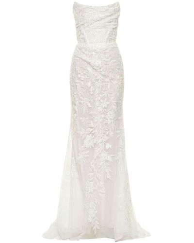 Vivienne Westwood Kleid Aus Schwerem Stretch-satin "rhea" - Weiß