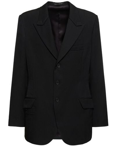 Yohji Yamamoto Blazer de lana - Negro