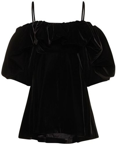 Etro Velvet Dress With Denuded Shoulders - Black