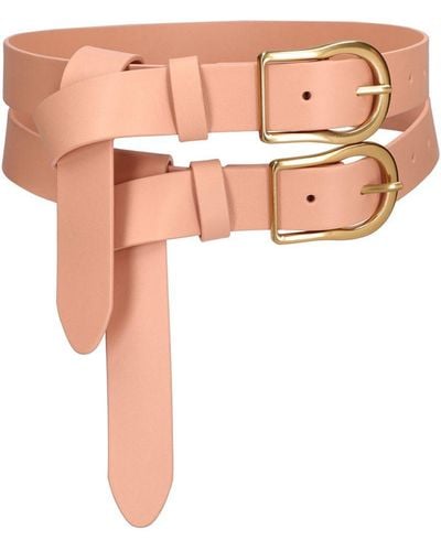 Zimmermann Lvr Exclusive Leather Double Buckle Belt - Pink