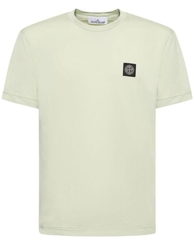 Stone Island Camiseta de jersey de algodón con logo - Multicolor