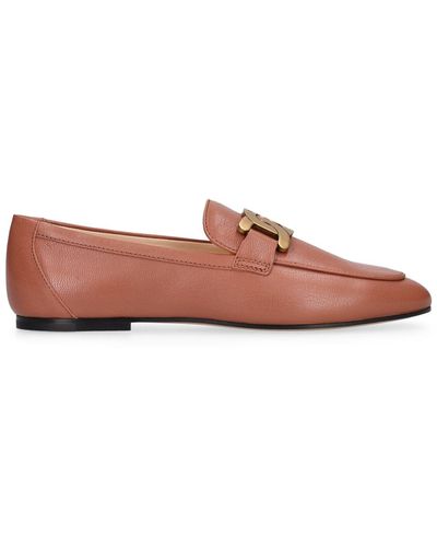 Tod's 10Mm Leather Chain Loafers - Pink