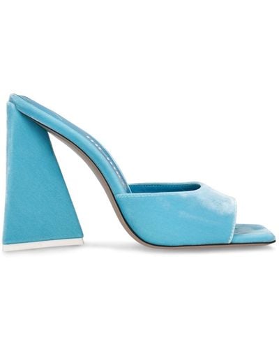 The Attico Zapatos mules de terciopelo 115mm - Azul