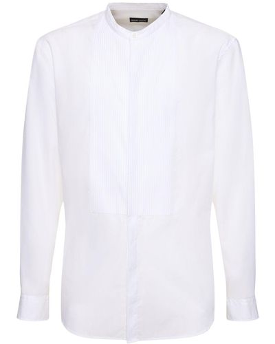 Giorgio Armani Cotton Plastron Shirt - White