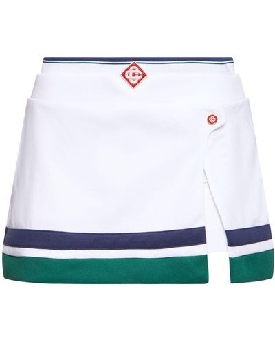 Casablancabrand Tricot Logo & Split Mini Skirt - White
