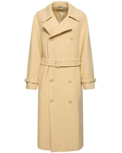 AURALEE Trench-coat en alpaga brossé et laine - Neutre