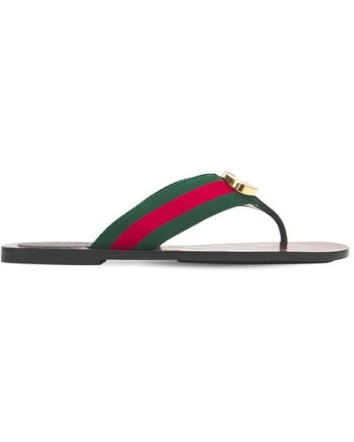 Gucci Tongs GG Web en cuir - Multicolore