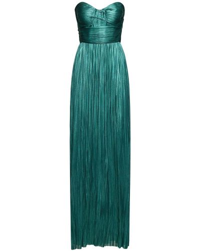 Maria Lucia Hohan Carla Silk Tulle Strapless Long Dress - Green
