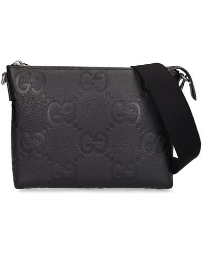 Gucci Logo-embossed Leather Cross-body Bag - Black