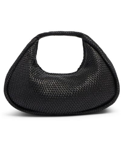 St. Agni Mini Bon Bon Wave Leather Top Handle Bag - Black