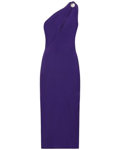 Galvan London Skye Compact Knit Midi Dress - Purple