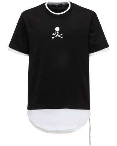 MASTERMIND WORLD World レイヤードコットンtシャツ - ブラック
