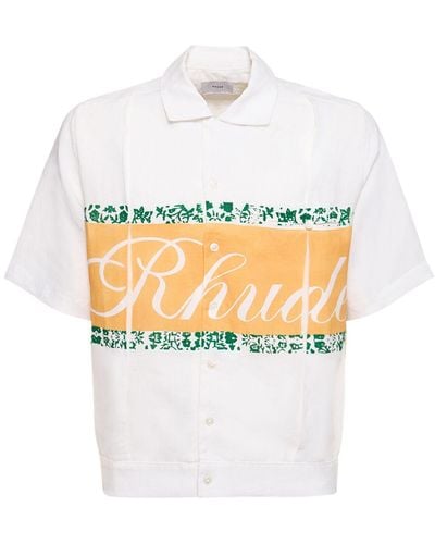 Rhude Camisa cubana de lino - Blanco