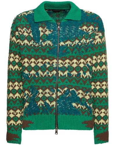 ANDERSSON BELL Submerge Nordic Zip-Up Cardigan - Green