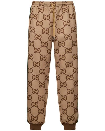 Stripe Accent Monogram Pyjama Trousers - Luxury Brown