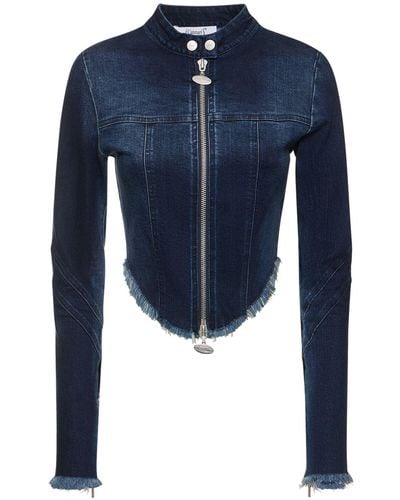 CANNARI CONCEPT Tight Cotton Denim Jacket - Blue