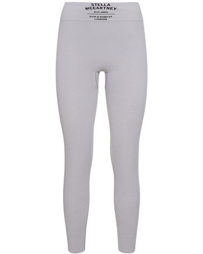 Stella McCartney Logo Stretch Cotton Jersey leggings - Gray