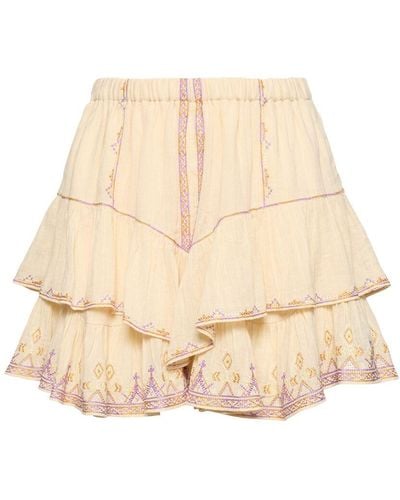Isabel Marant Jocadia Ruffled Cotton Mini Skirt - Natural