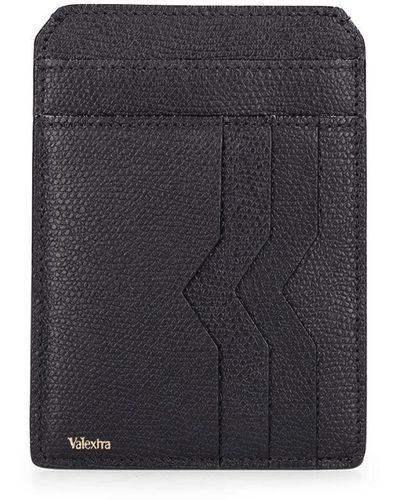 Valextra Leather Credit Card Holder - Black