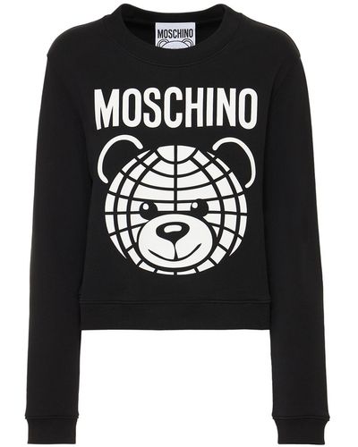 Moschino Sweatshirt Aus Baumwolle Mit Druck - Schwarz