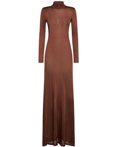 Tom Ford Langes Kleid Aus Kaschmirmischung - Braun
