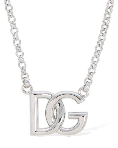 Dolce & Gabbana Collier à logo dg - Blanc