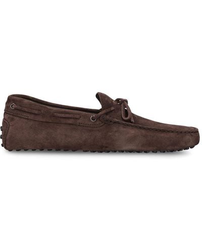 Tod's Loafer Aus Wildleder "new Laccetto" - Braun