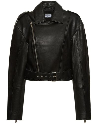 Musier Paris Kelsey Leather Biker Jacket - Black