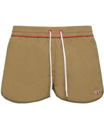 DIESEL Shorts mare in nylon con patch - Neutro